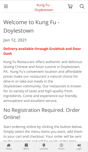 Kung Fu - Doylestown Ordering Screen 3