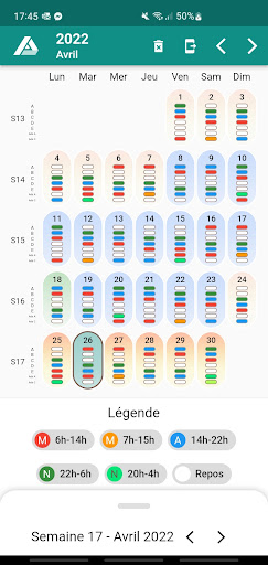 Android application Calendrier des postes - ADK screenshort