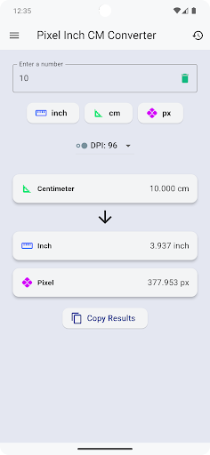 Pixel Inch cm Converter