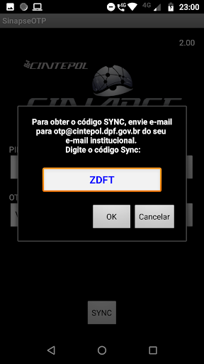 SinapseOTP Screen 2