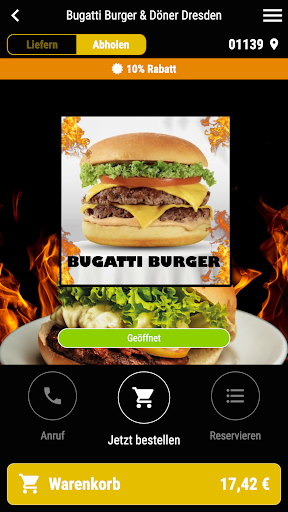 Android application Bugatti Burger & Döner Dresden screenshort