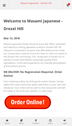 Android application Masami Japanese Drexel Hill screenshort