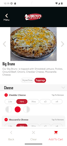 Screenshot of Bruno’s Pizza