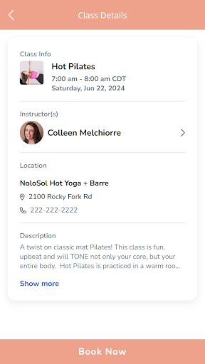 NoloSol Hot Yoga + Barre Screen 3