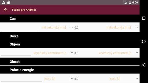 Fyzika pro Android Screen 2