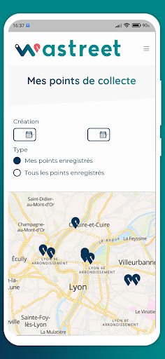 Android application wastreet screenshort