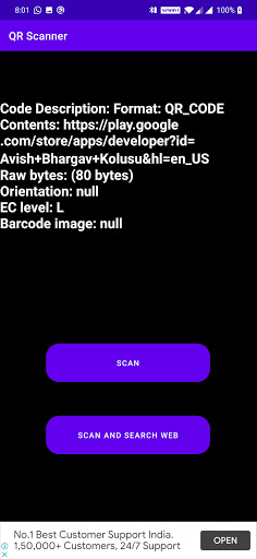 Android application QR Scanner screenshort