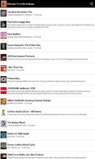 Android application FilmCast TV & Film Podcast screenshort