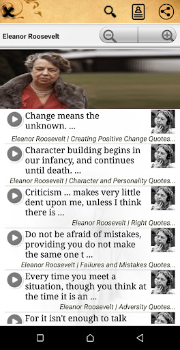 Android application Eleanor Roosevelt : Quotes screenshort