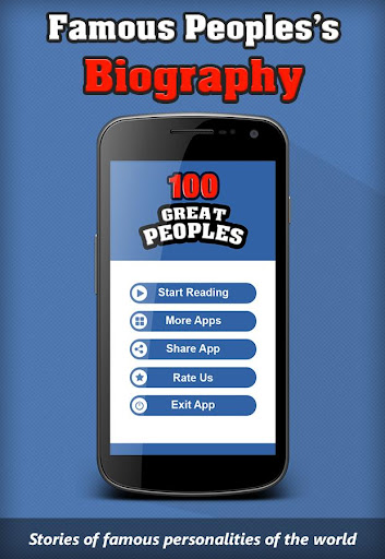 Android application 100 Great People Biography screenshort