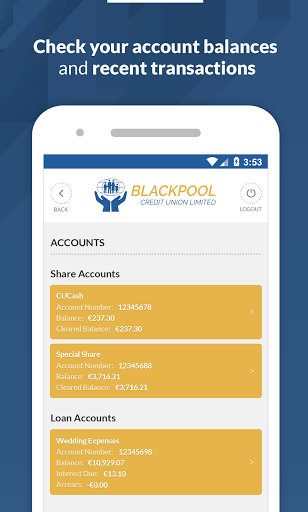 Blackpool Credit Union Screen 2