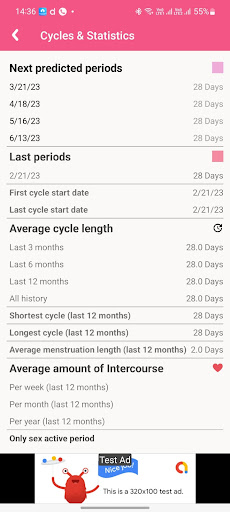 MyPeriod Tracker Screen 2