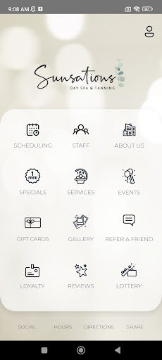 Android application Sunsations salon screenshort