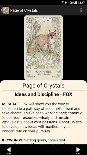 Screenshot of Spiritsong Tarot