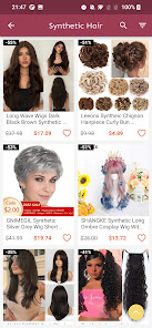 Captura de Pantalla 14 Pelucas en línea de compras android