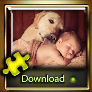 my baby with nice  dog jigsaw puzzle  for adults