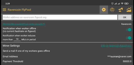 Ravencoin Flypool - RVN Monitor  Notification