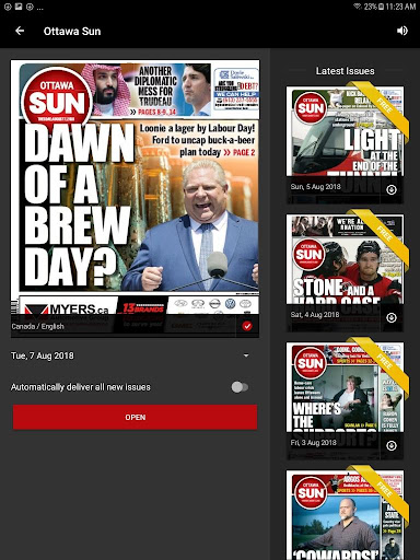 Android application Ottawa Sun e-edition screenshort