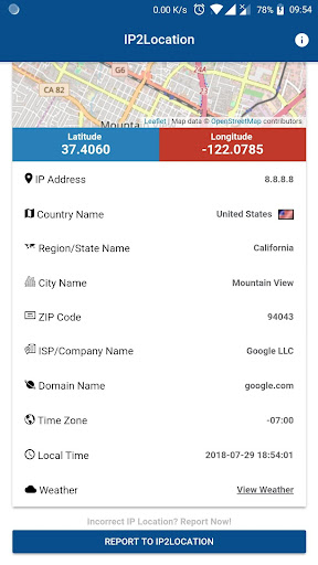 IP2Location IP Locator Screen 3