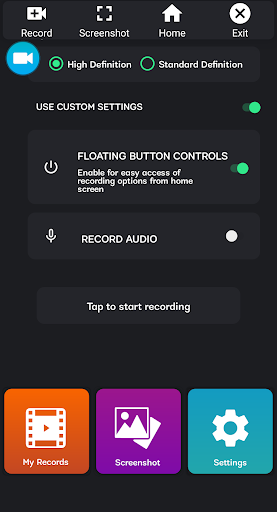 Android application Screen Recorder screenshort