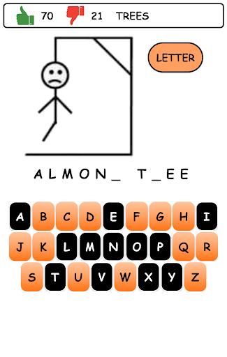 Android application HANGMAN screenshort