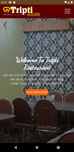 Android application Tripti Restaurant, Asansol screenshort