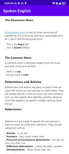 Spoken English - Grammar Screen 3