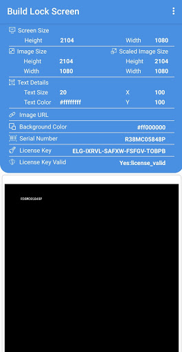 Serial Number Lock Screen Buil Screen 2