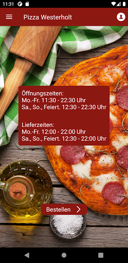 Android application Pizza Westerholt screenshort