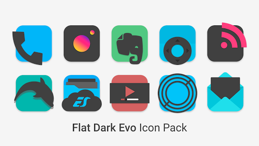 Screenshot of Flat Dark Evo - Icon Pack