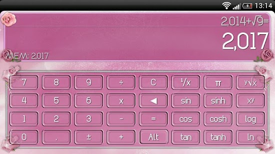 SCalc Pink Roses Theme Screenshot