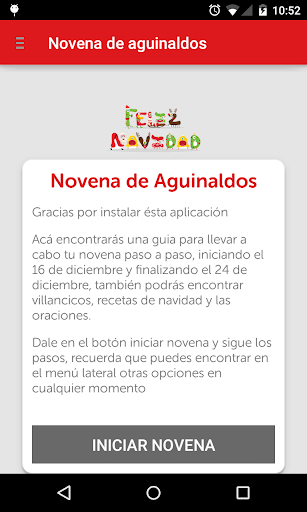 Android application Novena de Aguinaldos screenshort