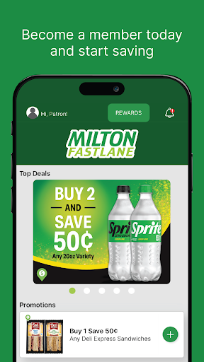 Android application Milton Fast Lane screenshort