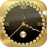 Gold Clock Live Wallpaper App: Analog Clock Widget icon