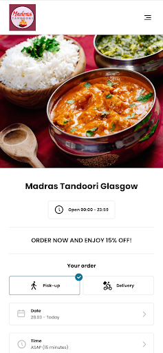 Android application Madras Tandoori Glasgow screenshort