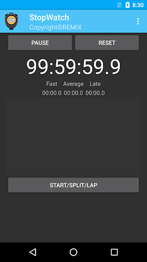 Android application StopWatch screenshort