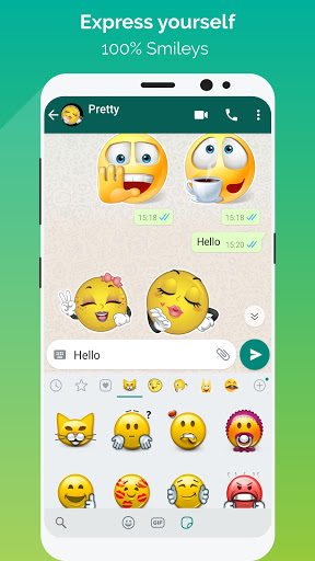 Android application WeSmile Smileys (WASticker) screenshort