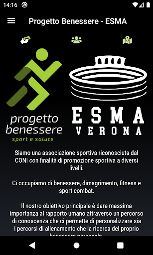 Android application Progetto Benessere - ESMA screenshort