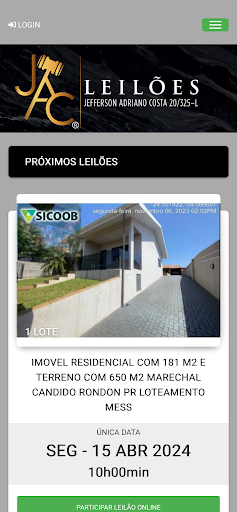 JAC Leilões Screen 2