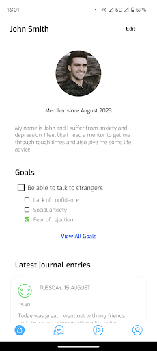 My Mentor App Screen 2
