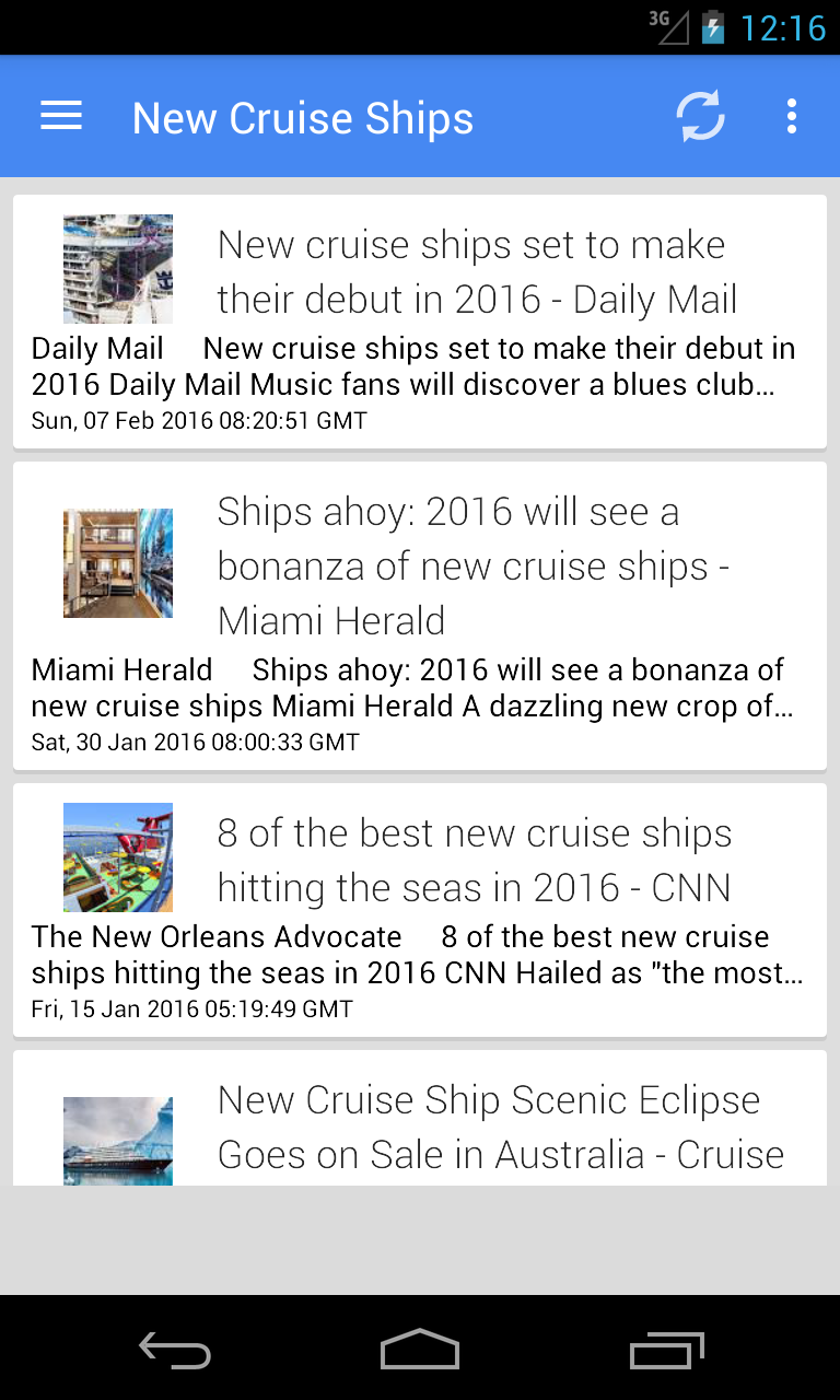 Android application Cruise Ship News by NewsSurge screenshort