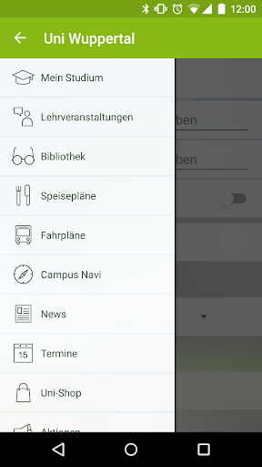 Android application University of Wuppertal screenshort