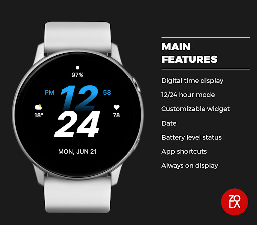 Simply Black Watch Face Screen 2