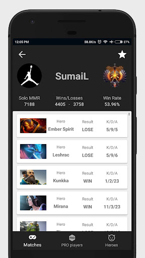 Stats for Dota 2 - Find out al Screen 2