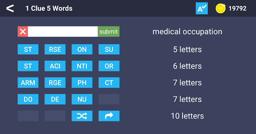 1 Clue 5 Words - Word Game