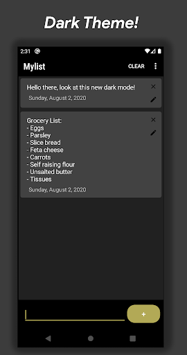 Mylist Screen 2