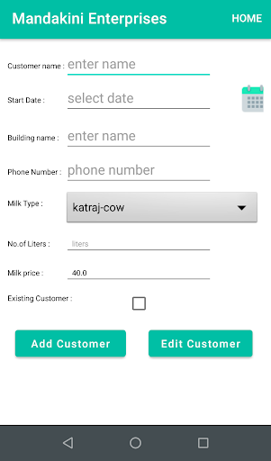 Mandakini Entp - Milk Delivery Screen 3