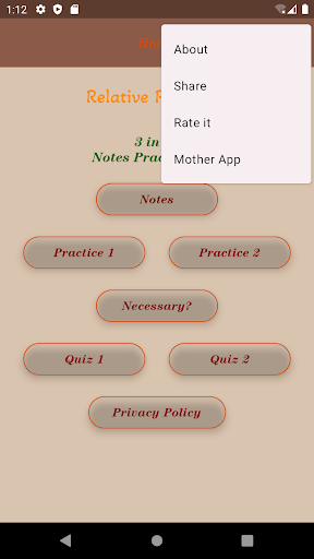 Android application ENGLISH RELATIVE PRONOUNS screenshort