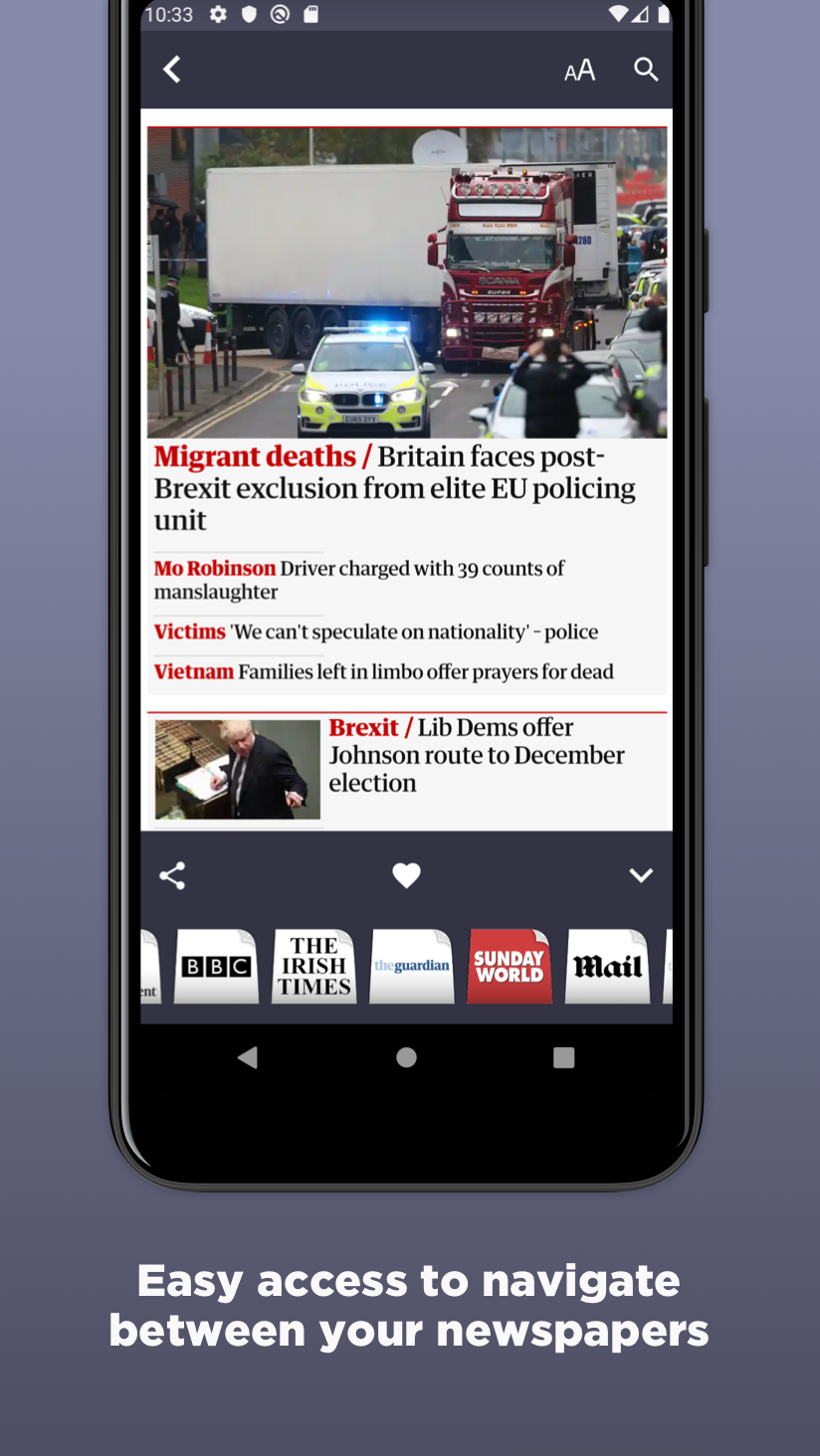 Android application Irish Newspapers screenshort