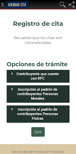 Agendar Cita SAT - Enlaces